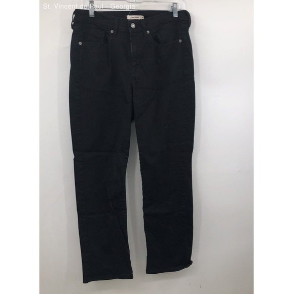 Levi's Black Straight Fit Stretch Classic Dark Wash Jeans Women's 10 Casual - Picture 1 of 10